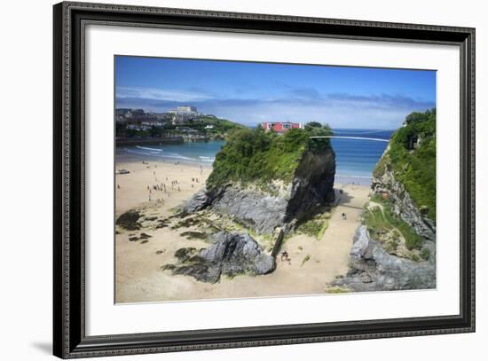 Suspension Bridge at Towan Beach, Newquay, Cornwall, England, United Kingdom, Europe-Rob Cousins-Framed Photographic Print