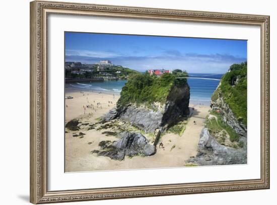 Suspension Bridge at Towan Beach, Newquay, Cornwall, England, United Kingdom, Europe-Rob Cousins-Framed Photographic Print