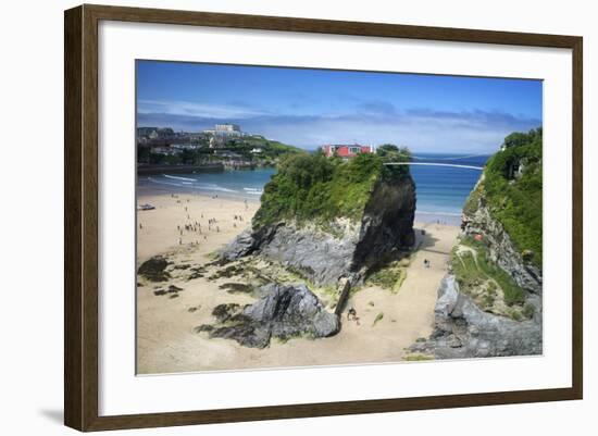 Suspension Bridge at Towan Beach, Newquay, Cornwall, England, United Kingdom, Europe-Rob Cousins-Framed Photographic Print