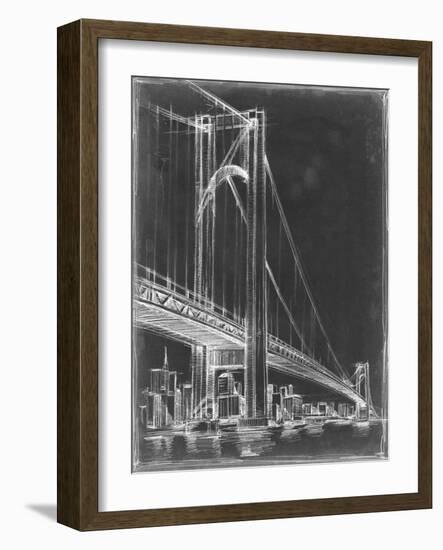 Suspension Bridge Blueprint I-Ethan Harper-Framed Art Print