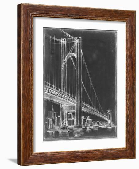 Suspension Bridge Blueprint I-Ethan Harper-Framed Art Print