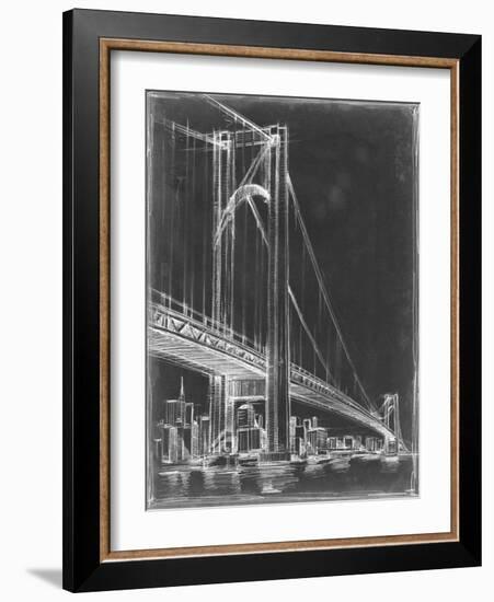 Suspension Bridge Blueprint I-Ethan Harper-Framed Art Print