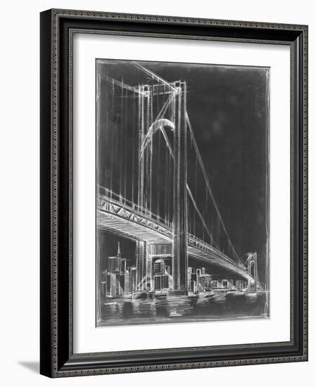 Suspension Bridge Blueprint I-Ethan Harper-Framed Art Print