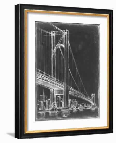 Suspension Bridge Blueprint I-Ethan Harper-Framed Art Print