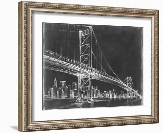 Suspension Bridge Blueprint III-Ethan Harper-Framed Art Print