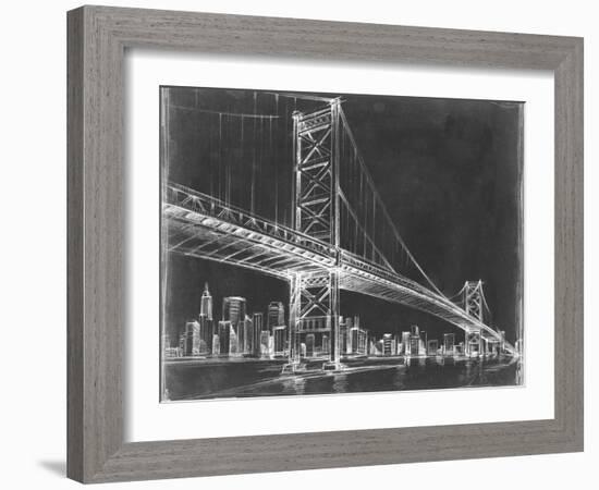 Suspension Bridge Blueprint III-Ethan Harper-Framed Art Print