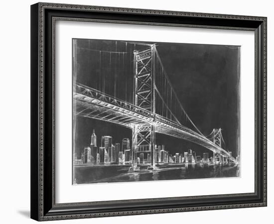 Suspension Bridge Blueprint III-Ethan Harper-Framed Art Print