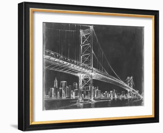 Suspension Bridge Blueprint III-Ethan Harper-Framed Art Print