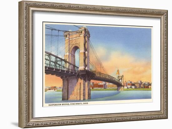 Suspension Bridge, Cincinnati, Ohio-null-Framed Art Print