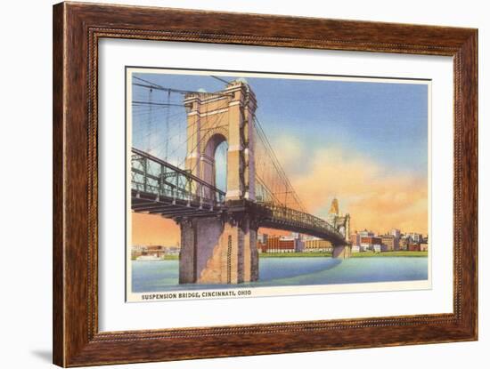 Suspension Bridge, Cincinnati, Ohio-null-Framed Art Print