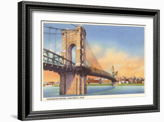 Suspension Bridge, Cincinnati, Ohio-null-Framed Art Print