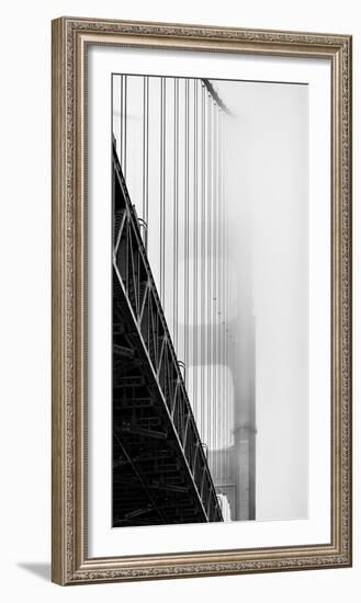 Suspension Bridge Covered with Fog, Golden Gate Bridge, San Francisco Bay, San Francisco-null-Framed Photographic Print