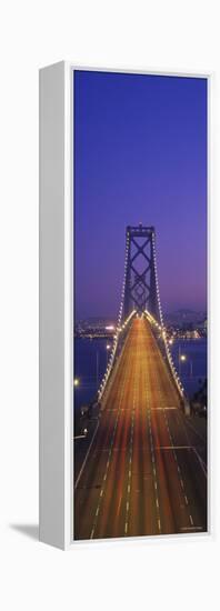 Suspension Bridge Illuminated at Night, Bay Bridge, San Francisco, California, USA-null-Framed Premier Image Canvas