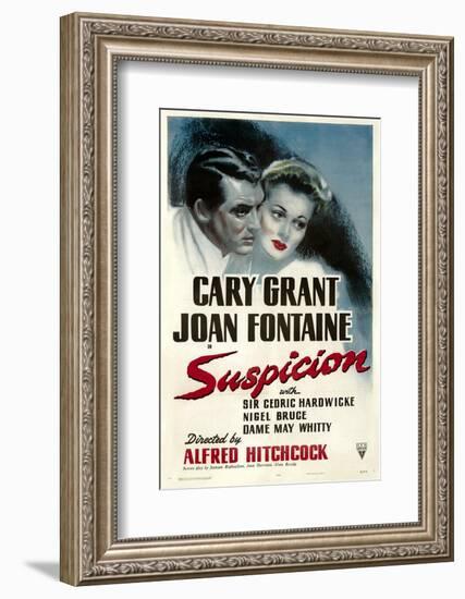 Suspicion, Cary Grant, Joan Fontaine, 1941-null-Framed Photo