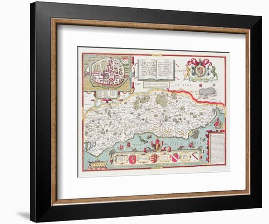 Sussex, engraved by Jodocus Hondius-John Speed-Framed Giclee Print