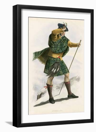 Sutherland , from the Clans of the Scottish Highlands, Pub.1845 (Colour Litho)-Robert Ronald McIan-Framed Giclee Print