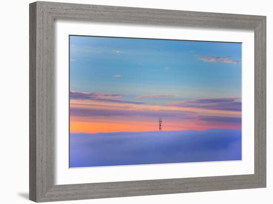 Sutro Tower Above the Fog - San Francisco, Golden Gate Bridge-Vincent James-Framed Photographic Print