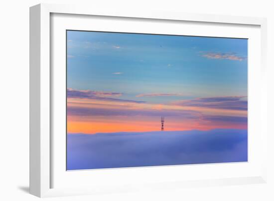 Sutro Tower Above the Fog - San Francisco, Golden Gate Bridge-Vincent James-Framed Photographic Print