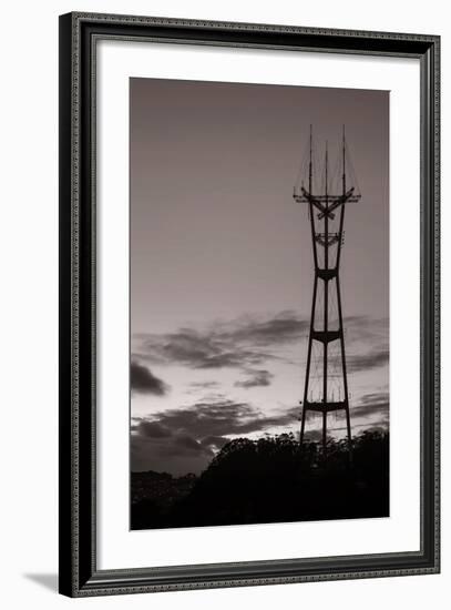 Sutro Tower in Black and White-Vincent James-Framed Photographic Print