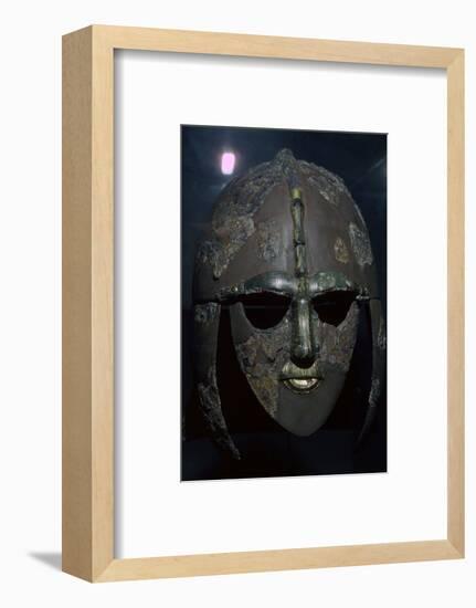 Sutton Hoo Helmet, from the ship burial, 7th century. Artist: Unknown-Unknown-Framed Photographic Print