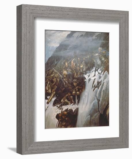 Suvorov's Army Crossing the Alps in 1799, 1899-Vasilii Ivanovich Surikov-Framed Giclee Print