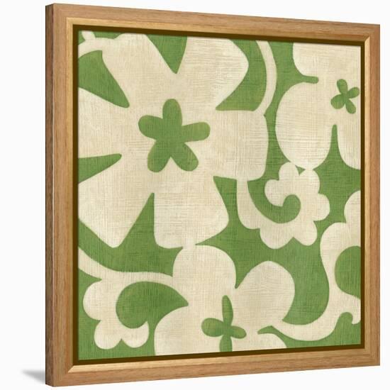 Suzani Silhouette in Green I-Chariklia Zarris-Framed Stretched Canvas