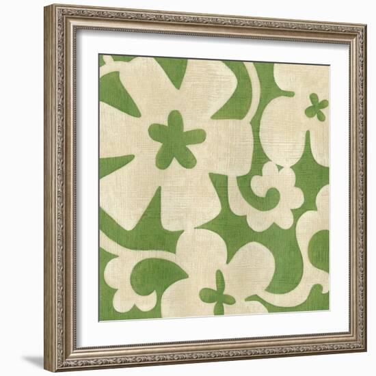 Suzani Silhouette in Green I-Chariklia Zarris-Framed Art Print