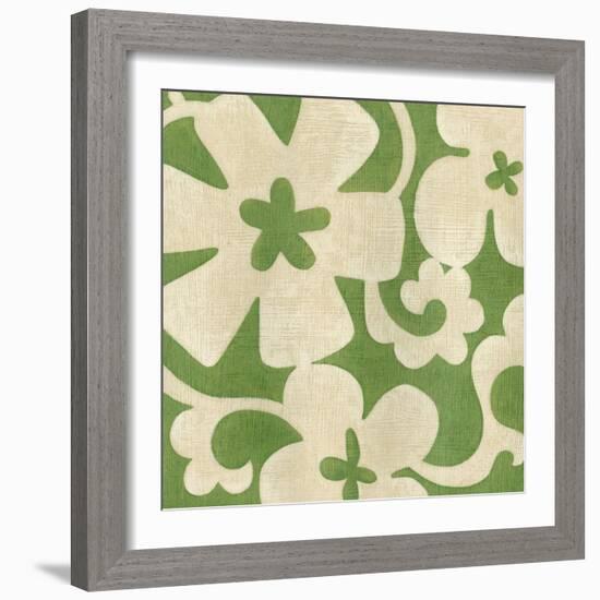 Suzani Silhouette in Green I-Chariklia Zarris-Framed Art Print