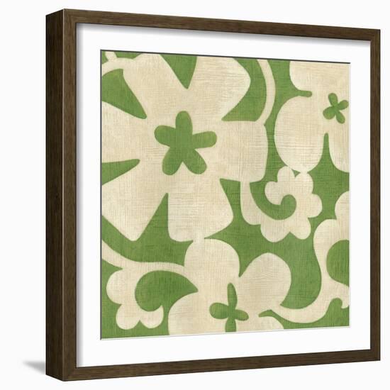 Suzani Silhouette in Green I-Chariklia Zarris-Framed Art Print