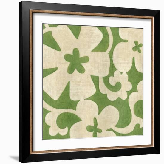 Suzani Silhouette in Green I-Chariklia Zarris-Framed Art Print