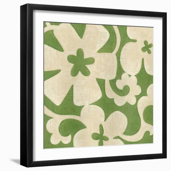 Suzani Silhouette in Green I-Chariklia Zarris-Framed Art Print