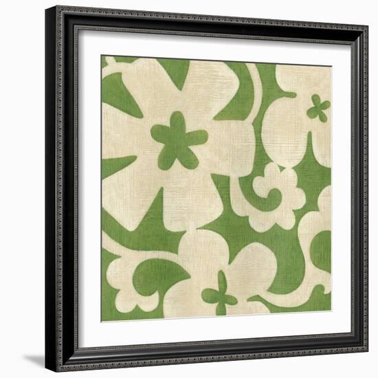 Suzani Silhouette in Green I-Chariklia Zarris-Framed Art Print