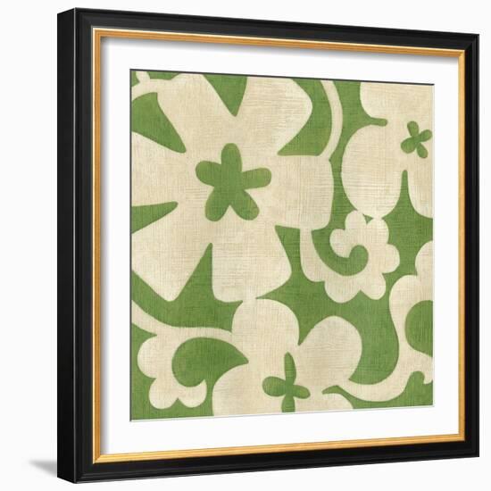 Suzani Silhouette in Green I-Chariklia Zarris-Framed Art Print