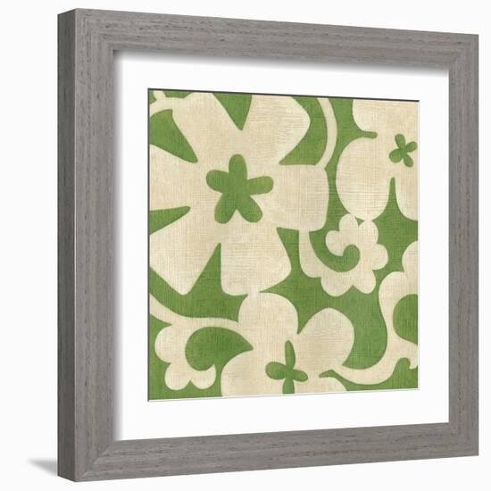 Suzani Silhouette in Green I-Chariklia Zarris-Framed Art Print