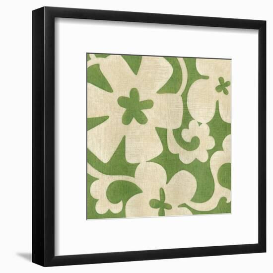 Suzani Silhouette in Green I-Chariklia Zarris-Framed Art Print