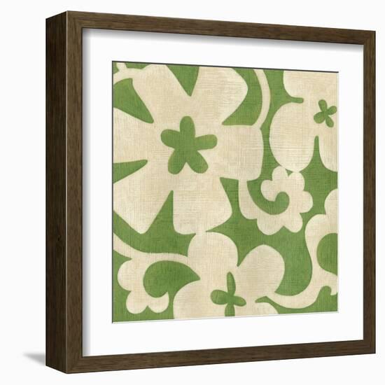 Suzani Silhouette in Green I-Chariklia Zarris-Framed Art Print