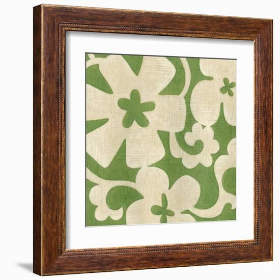 Suzani Silhouette in Green I-Chariklia Zarris-Framed Art Print