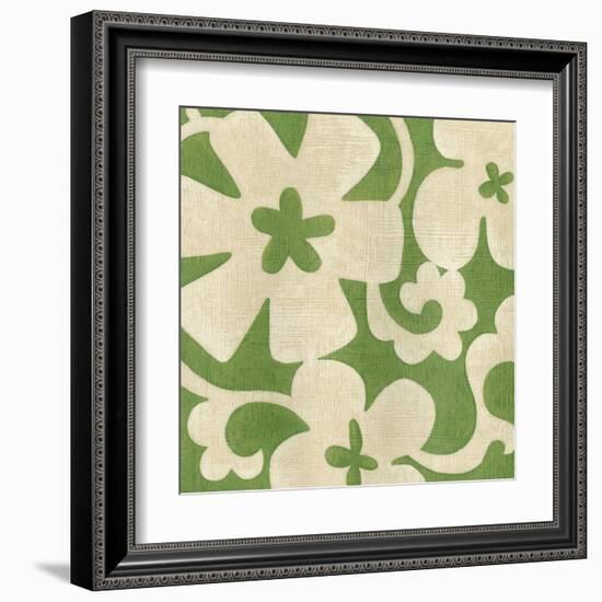 Suzani Silhouette in Green I-Chariklia Zarris-Framed Art Print