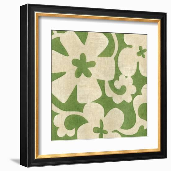 Suzani Silhouette in Green I-Chariklia Zarris-Framed Art Print