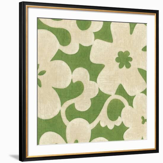 Suzani Silhouette in Green II-Chariklia Zarris-Framed Art Print