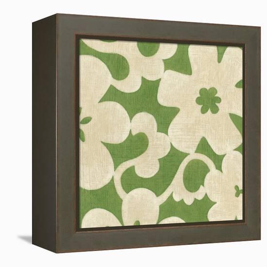 Suzani Silhouette in Green II-Chariklia Zarris-Framed Stretched Canvas