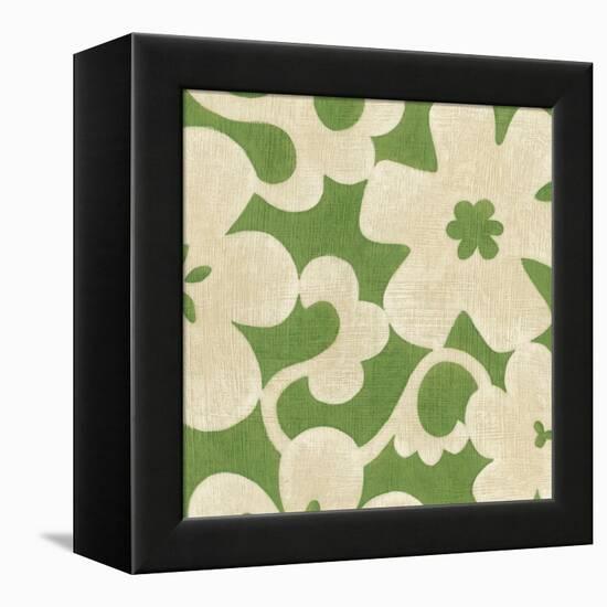 Suzani Silhouette in Green II-Chariklia Zarris-Framed Stretched Canvas