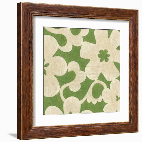 Suzani Silhouette in Green II-Chariklia Zarris-Framed Art Print