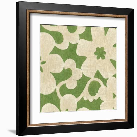 Suzani Silhouette in Green II-Chariklia Zarris-Framed Art Print