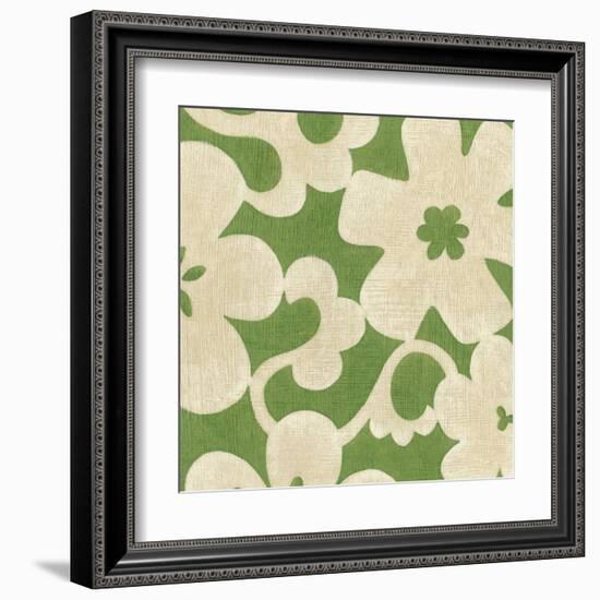 Suzani Silhouette in Green II-Chariklia Zarris-Framed Art Print