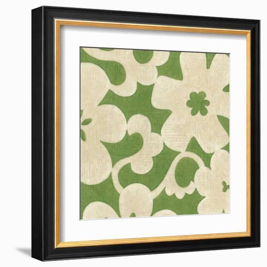 Suzani Silhouette in Green II-Chariklia Zarris-Framed Art Print