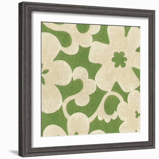 Suzani Silhouette in Green II-Chariklia Zarris-Framed Art Print