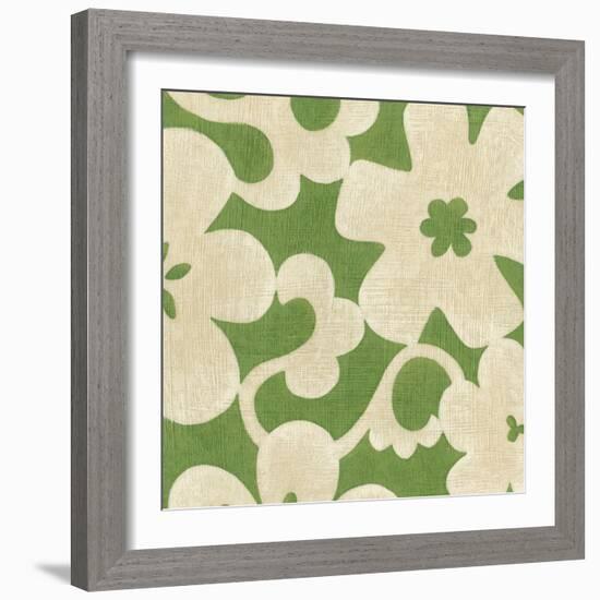 Suzani Silhouette in Green II-Chariklia Zarris-Framed Art Print