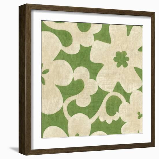 Suzani Silhouette in Green II-Chariklia Zarris-Framed Art Print