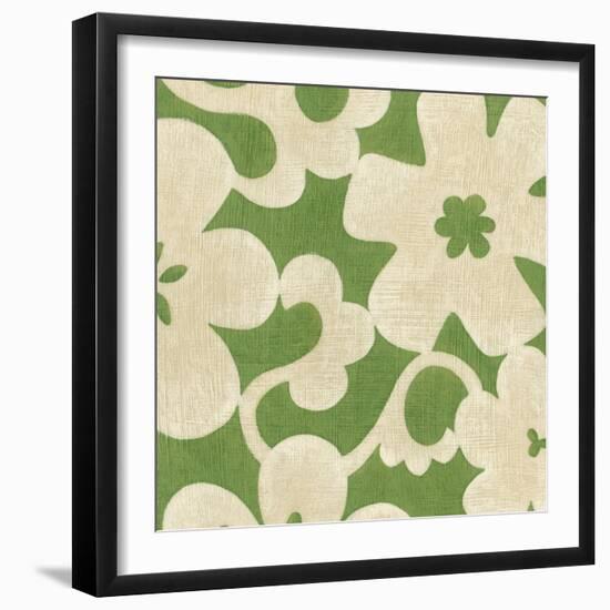 Suzani Silhouette in Green II-Chariklia Zarris-Framed Art Print